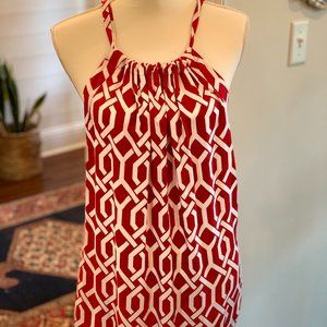 Escapada red and white tank top